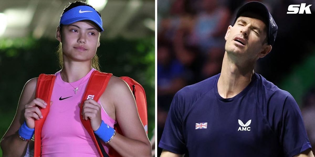Emma Raducanu reacts to Andy Murray being sidelined due to an injury