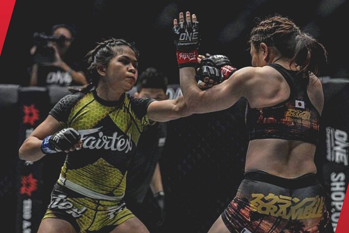 Denice Zamboanga fighting Mei Yamaguchi [Photo via: ONE Championship]