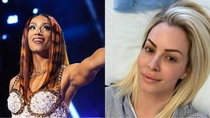 Mercedes Moné (fka Sasha Banks) reacts after Maryse announces she’s tumor-free