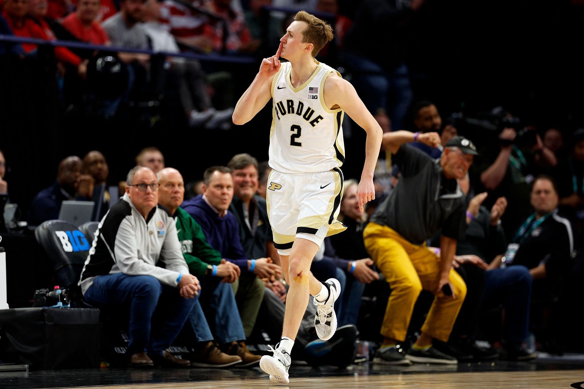 Purdue needs Fletcher Loyer to step up in case Zach Edey gets ganged up on the post in the NCAA Tournament.