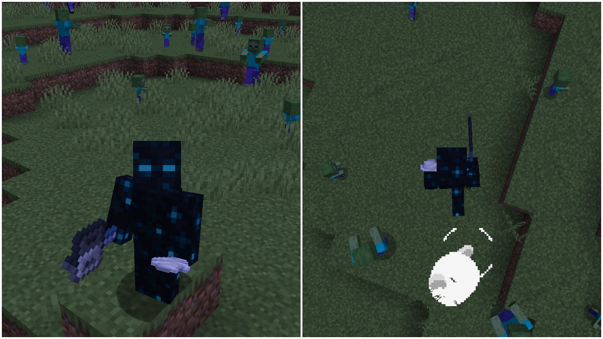 Players can use mace and wind charges to land massive attacks on entities in Minecraft (Image via Mojang Studios)