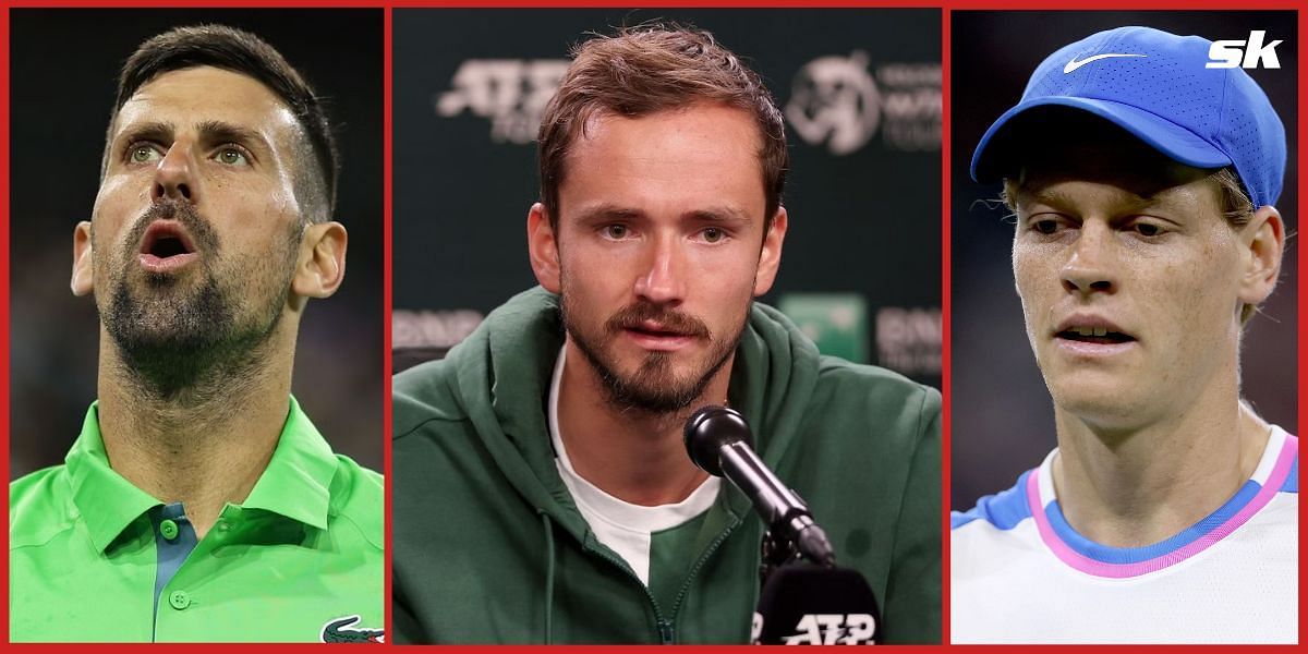 Novak Djokovic, Daniil Medvedev and Jannik Sinner