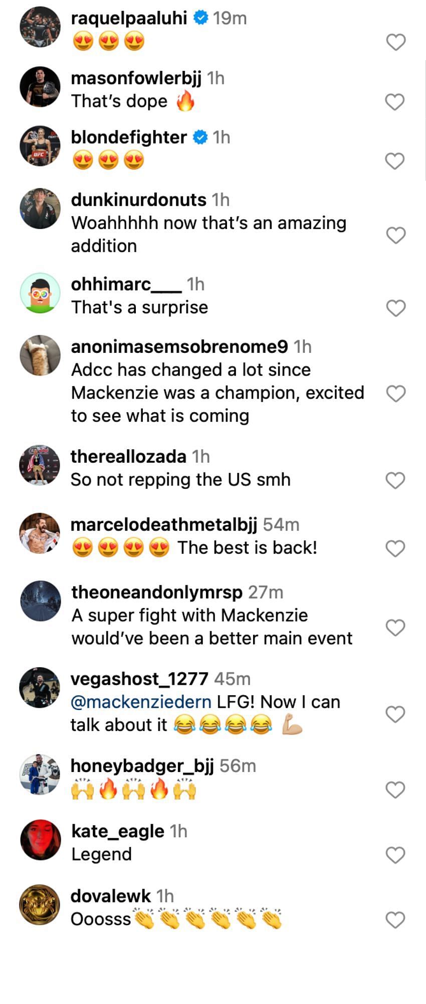 Fans reacting to ADCC announcing Mackenzie Dern&#039;s return to Brazilian jiu-jitsu [Photo Courtesy @adcc_official on Instagram]