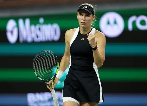 Caroline Wozniacki at the 2024 BNP Paribas Open in Indian Wells, California - Getty Images