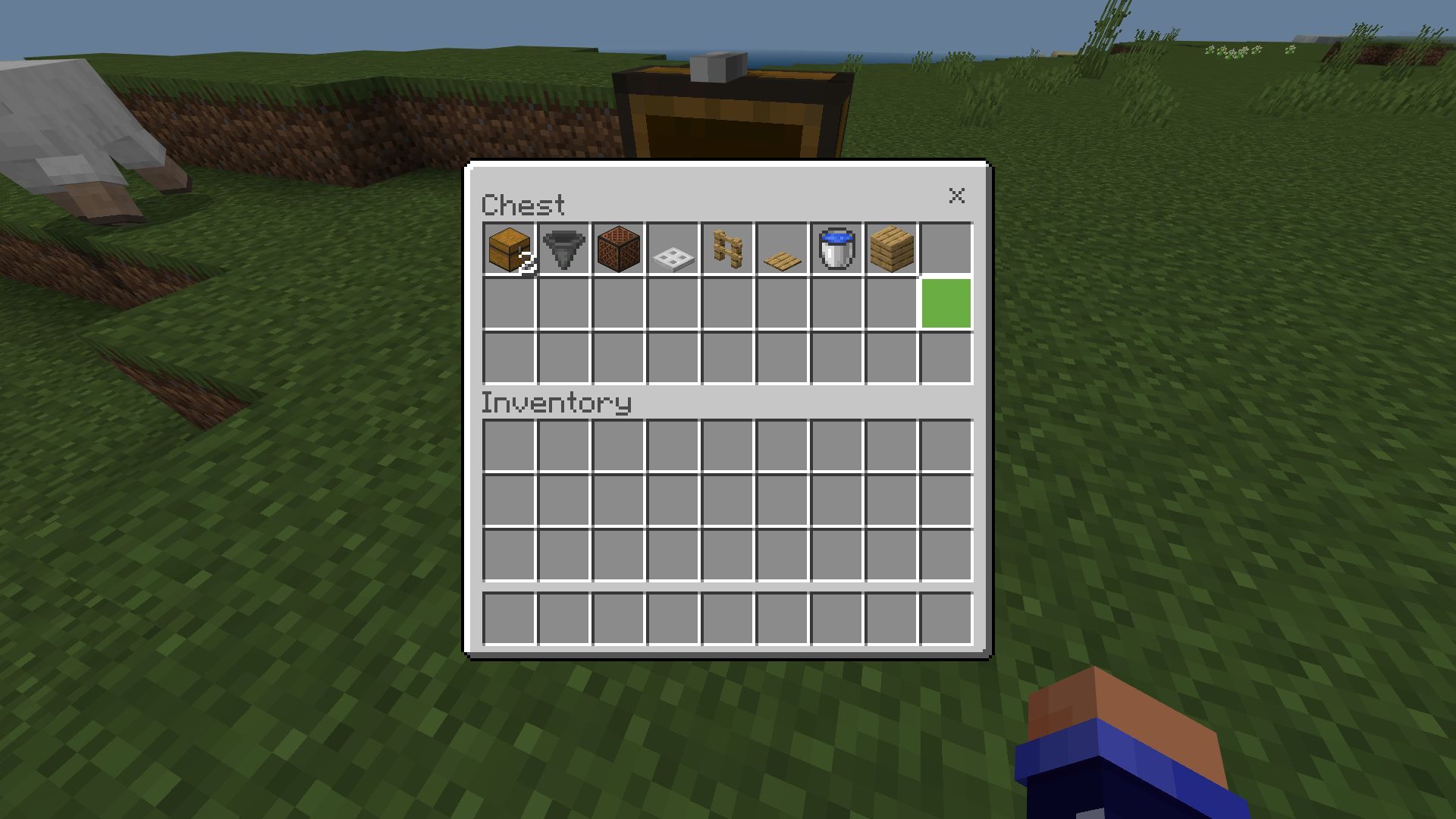 List of blocks and items needed for an AFK fish farm (Image via Mojang Studios)