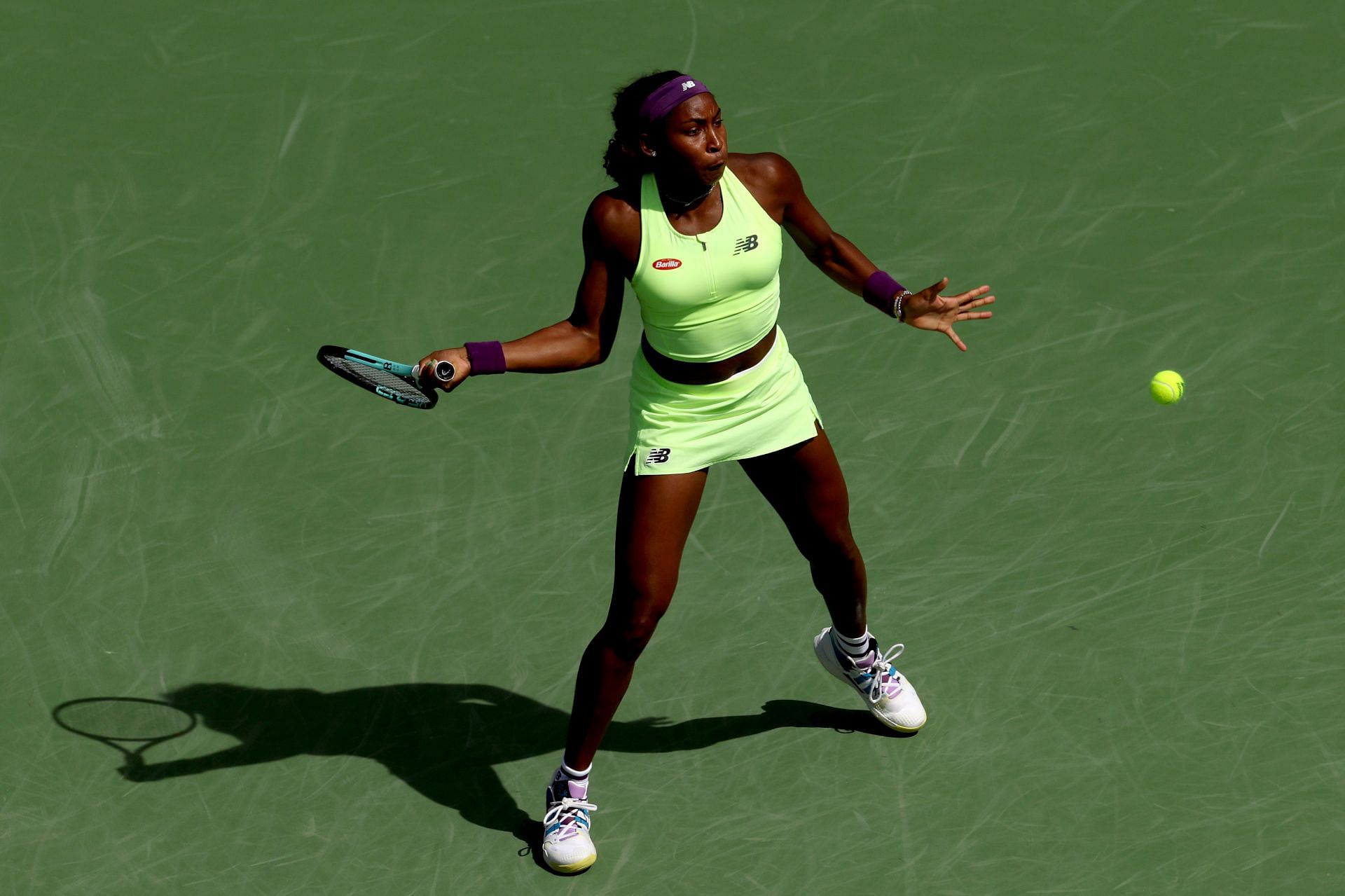 Coco Gauff in action at the BNP Paribas Open