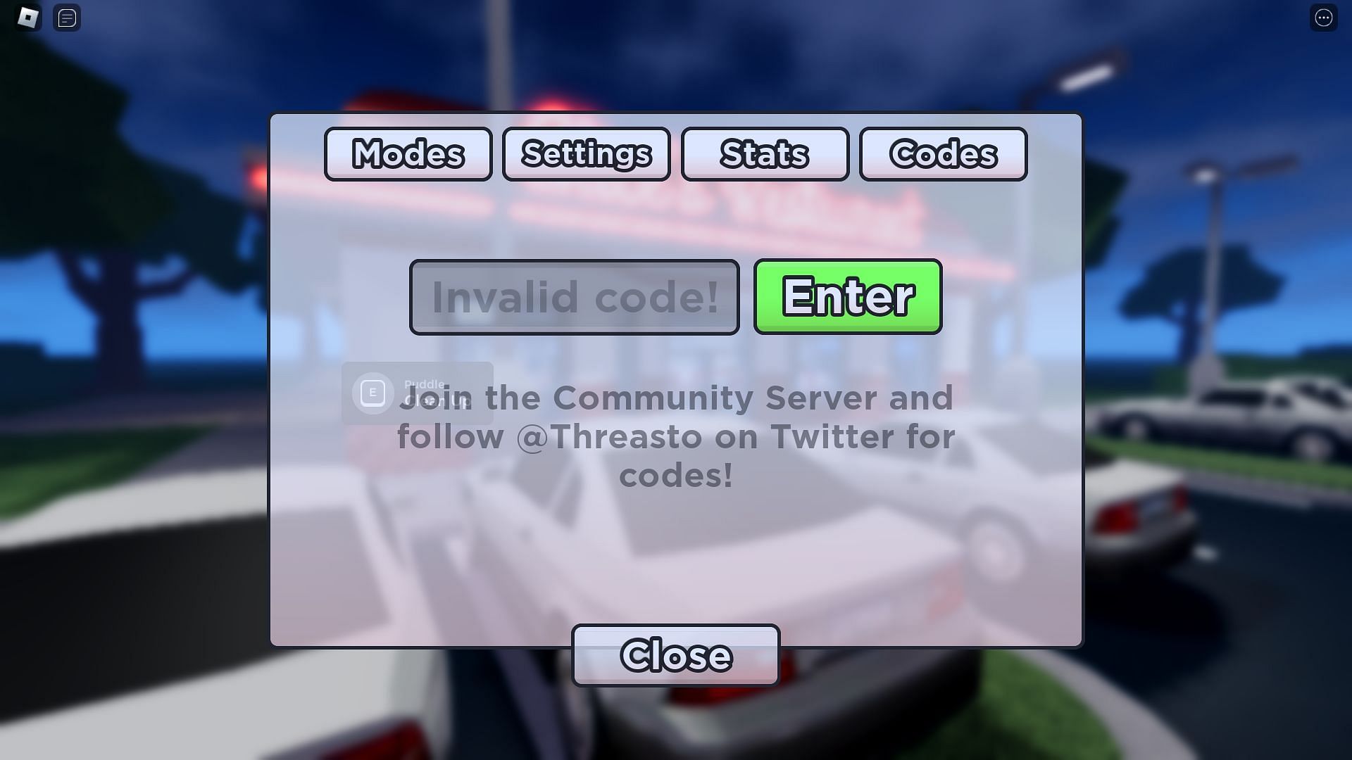 Troubleshooting codes for Dysfunctional Diner (Image via Roblox)