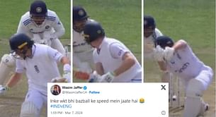 “Inke wkt bhi bazball ke speed mein jaate hai” – Fans roast England for getting all out for 218 vs India in 5th Test