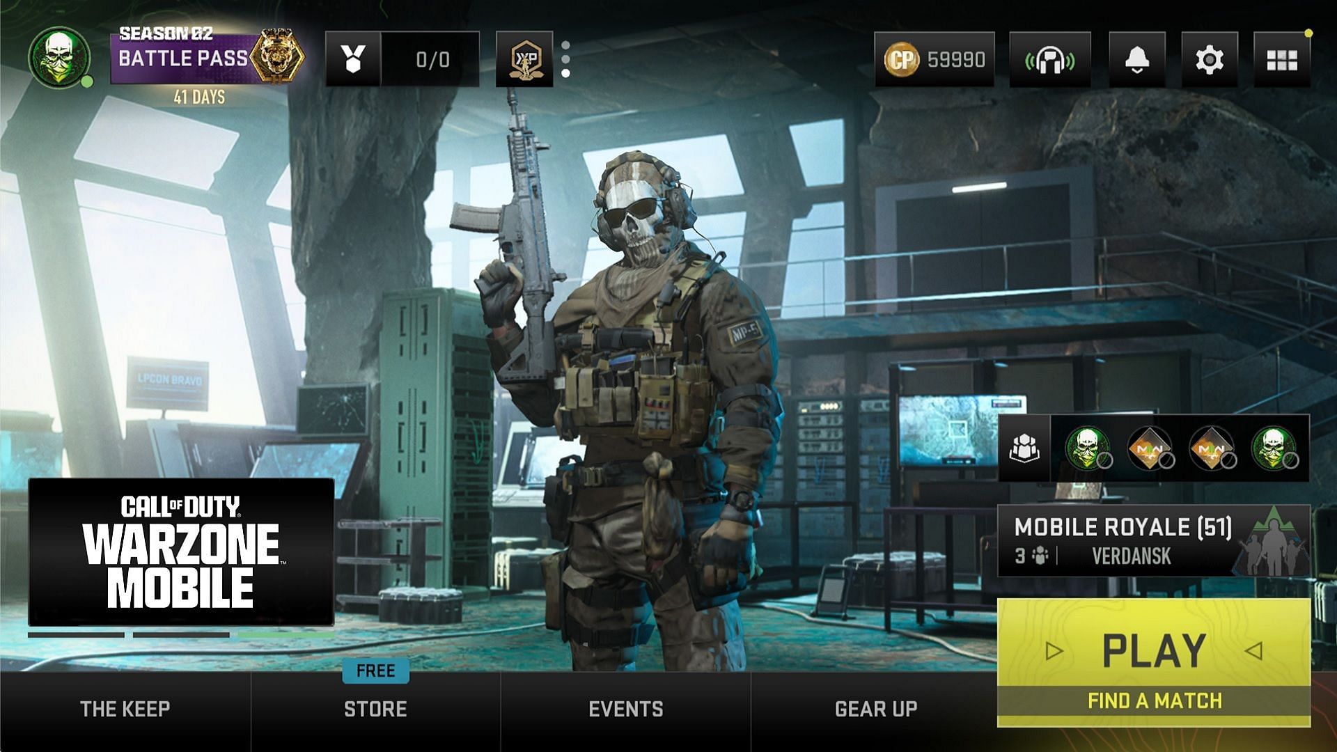 Warzone Mobile main lobby (Image via Activision)