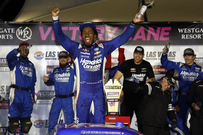 “I thought I was gonna cry like a baby” - Rajah Caruth on taking the white flag at Las Vegas Truck race