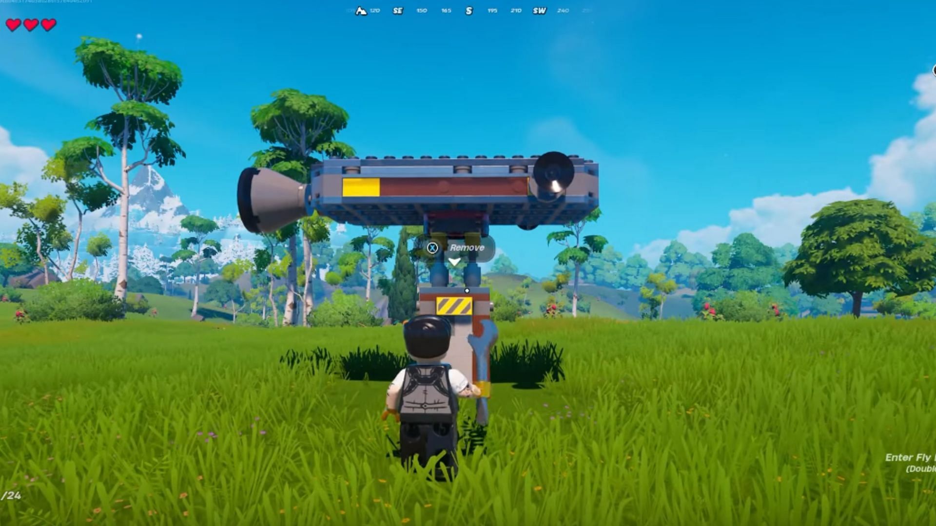 Gather all the necessary materials and then make a plane in LEGO Fortnite (Image via YouTube/ Perfect Score)