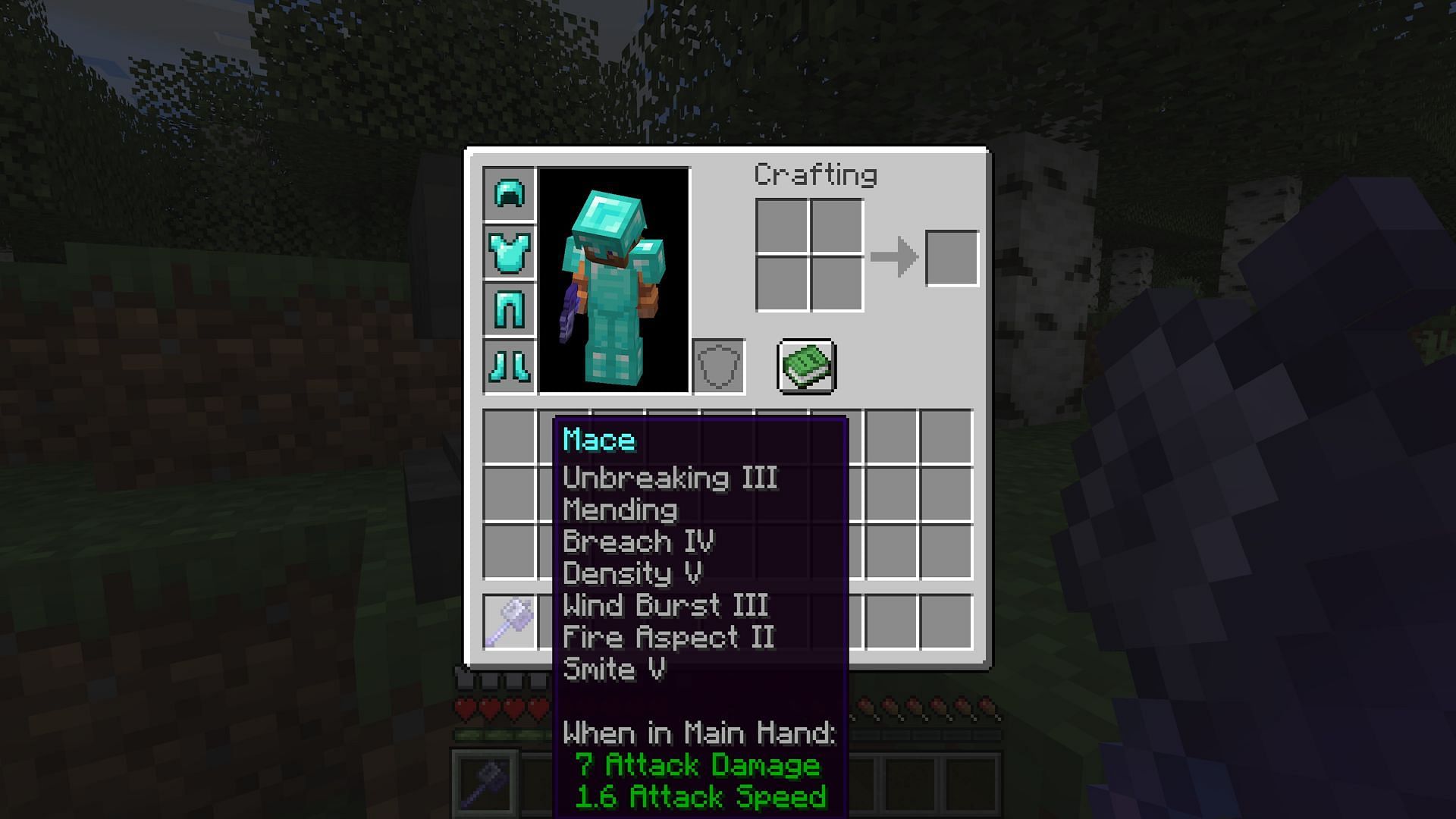 Being able to make a god mace is the best part of this snapshot (Image via Mojang)