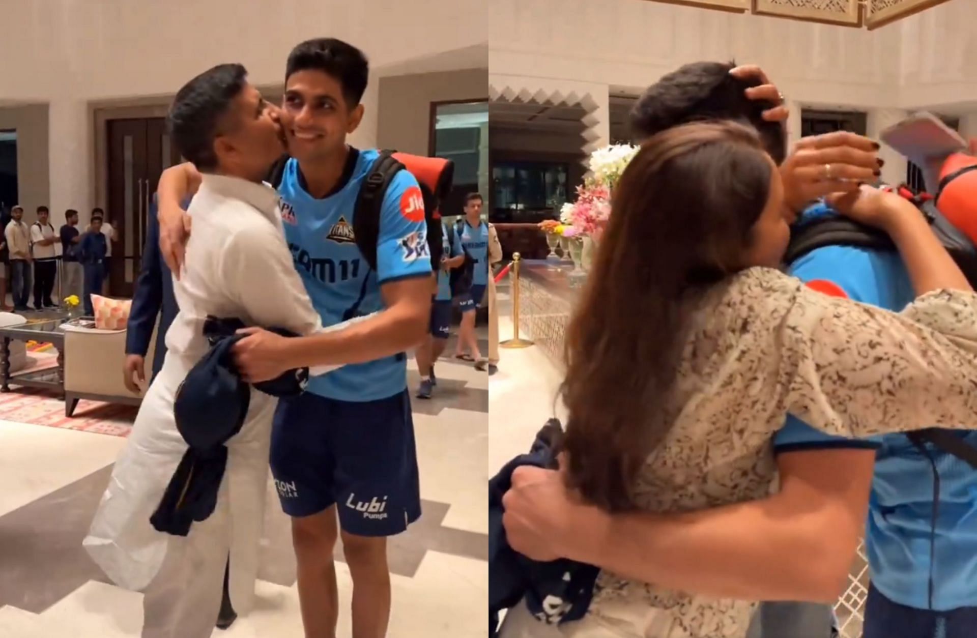 Shubman Gill with his family members after win vs MI. 