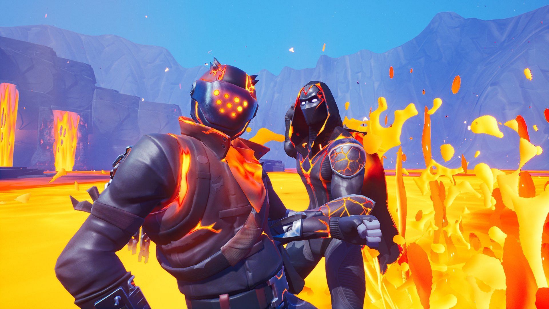 Fortnite leaks showcase &quot;Golden Mud&quot; related to Floor Is Lava and Midas (Image via Epic Games||X/Iltrass and Yuqiigotbanned)