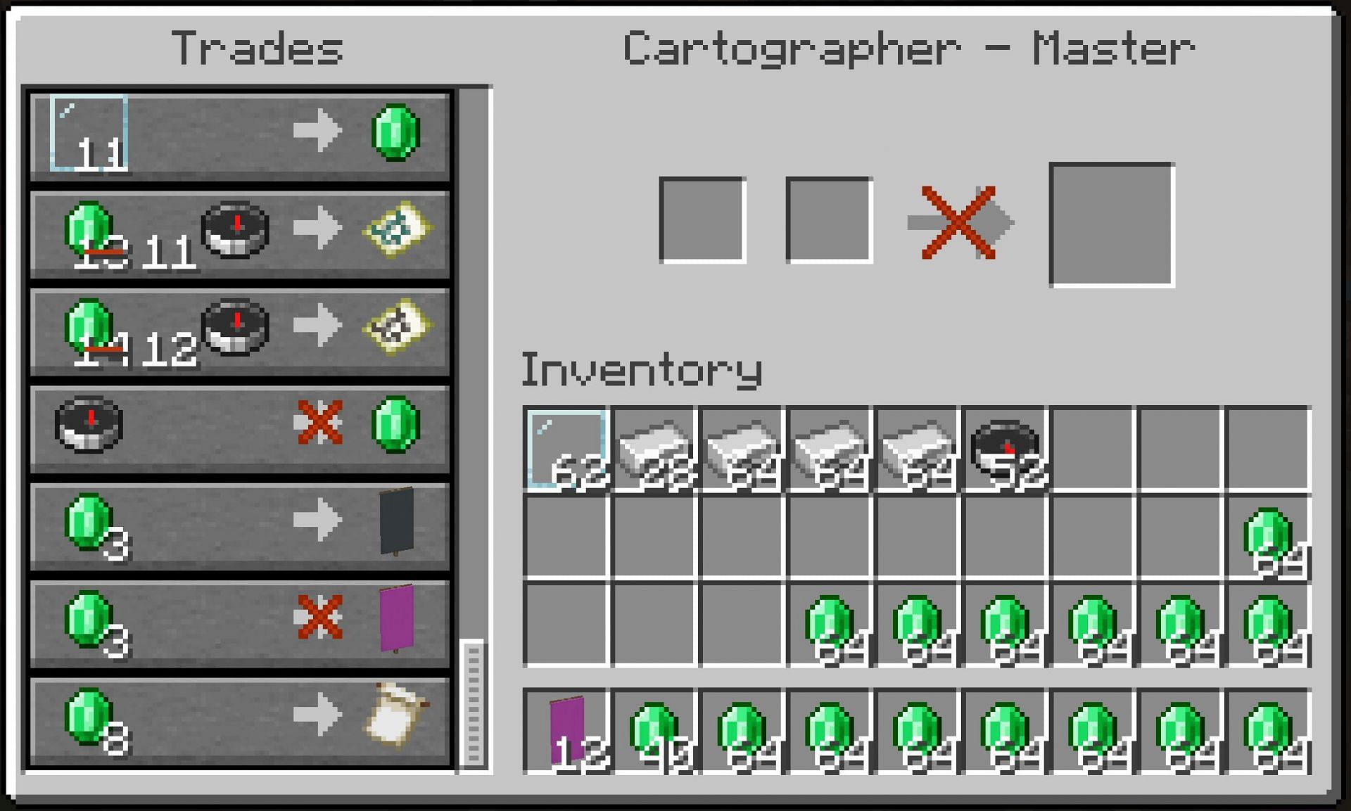 Cartographer villager trades are an explorer&#039;s best friend (Image via Mojang)