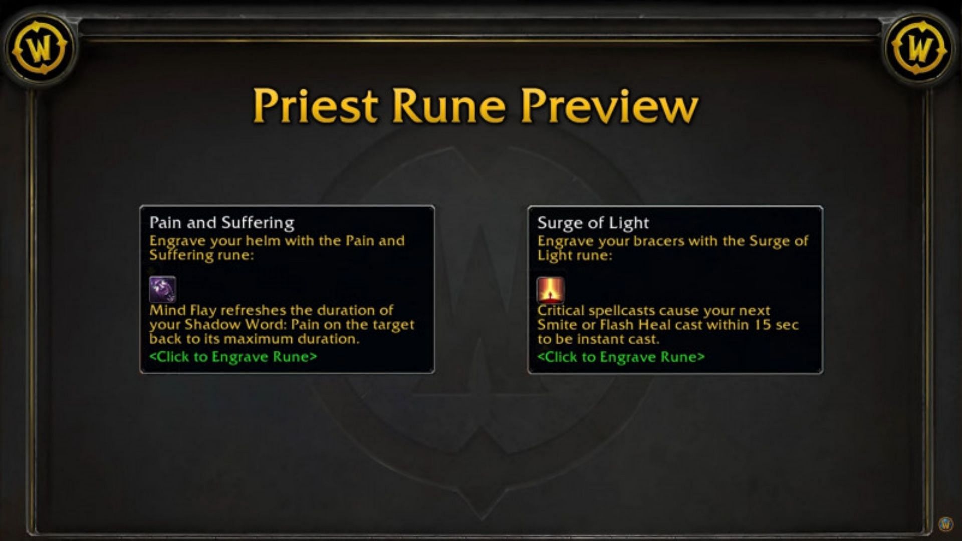 New Runes for Priest in WoW Classic SoD Phase 3 (Image via Blizzard Entertainment)