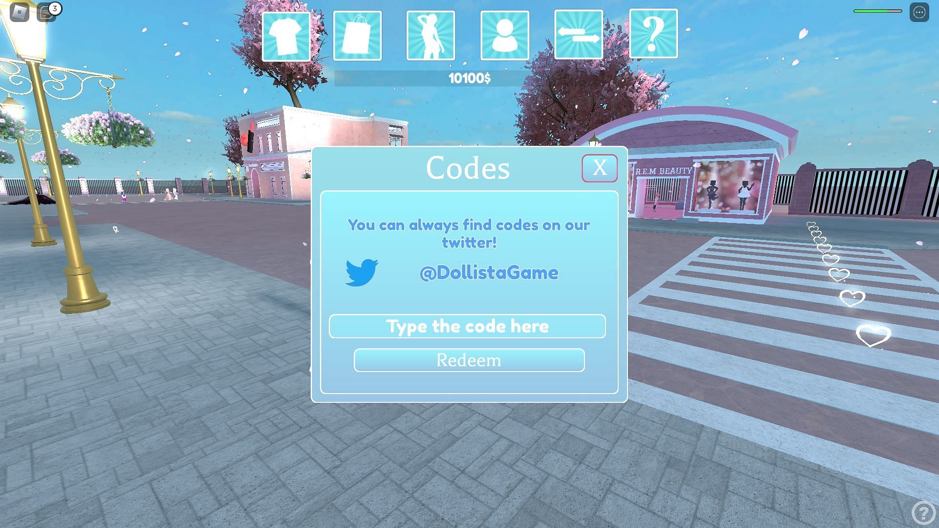 Active codes for Dollista (Image via Roblox)