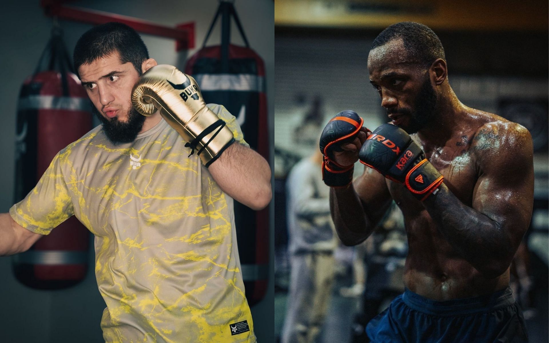 Islam Makhachev (left) discussed the fight negotiations for a previously targeted UFC 300 matchup with Leon Edwards (right) [Photo Courtesy @islam_makhachev and @leonedwardsmma on Instagram]