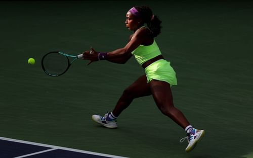 Gauff in action at the BNP Paribas Open in Indian Wells