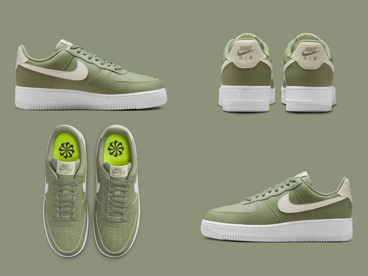 A closer look at the Nike Air Force 1 Low Next Nature sneakers (Image via YouTube/@ragnoupdates)