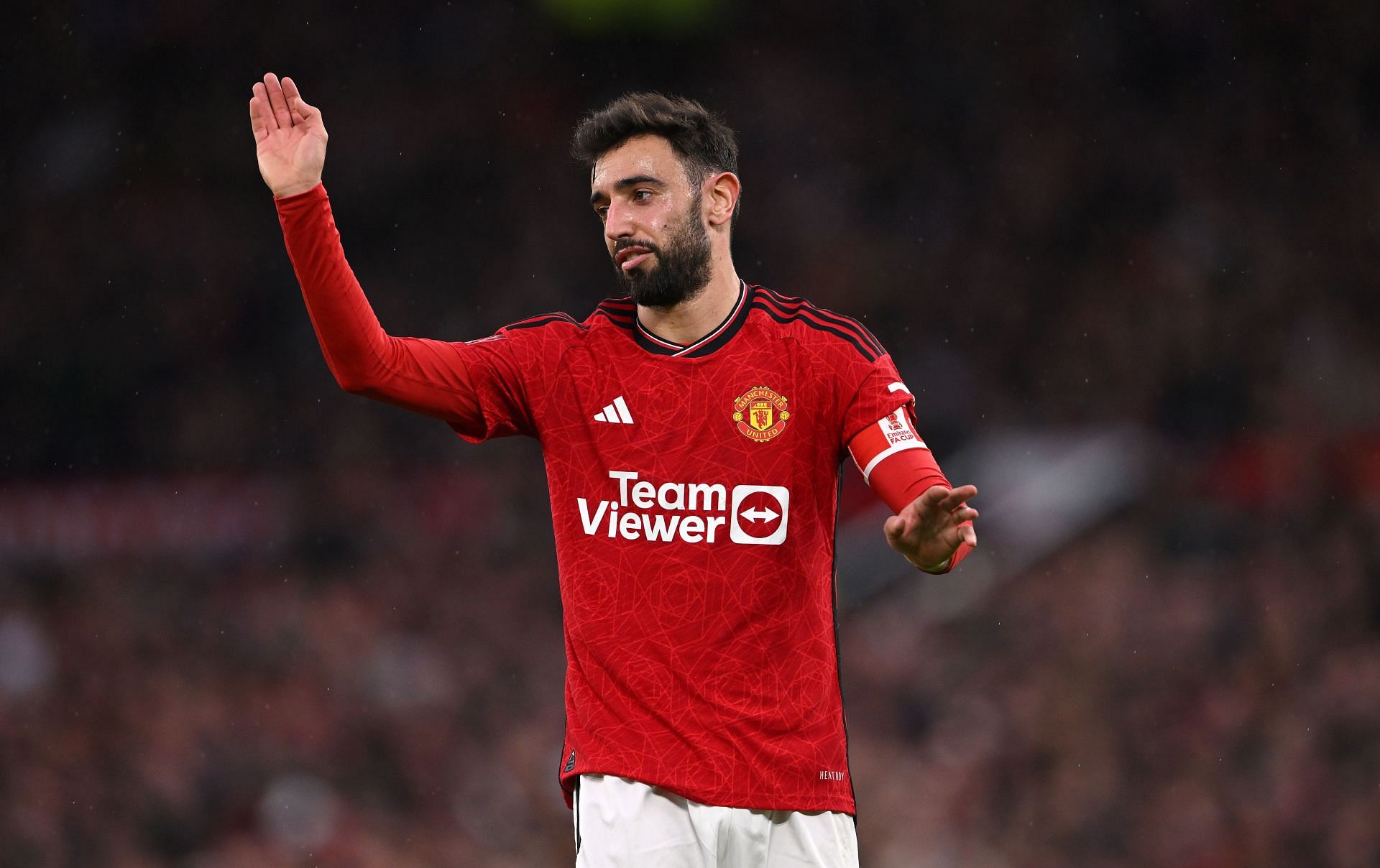 Manchester United captain Bruno Fernandes during the Liverpool game