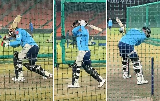 [Watch] Rashid Khan hits sixes with no-look and helicopter shots in nets ahead of GT's IPL 2024 opener