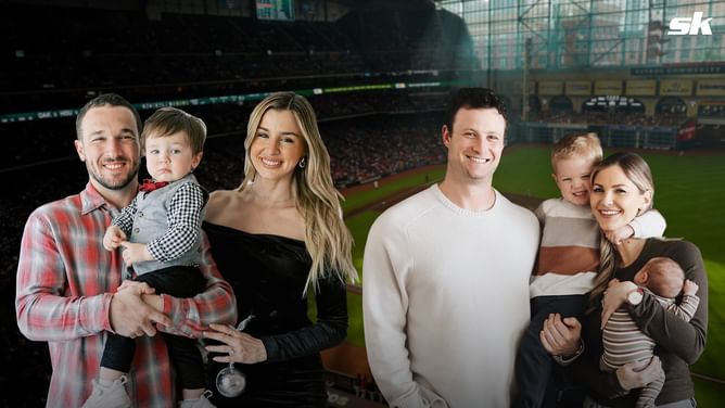 PHOTO: Alex Bregman's son Knox reunites with Gerrit Cole's little slugger Caden at spring training game