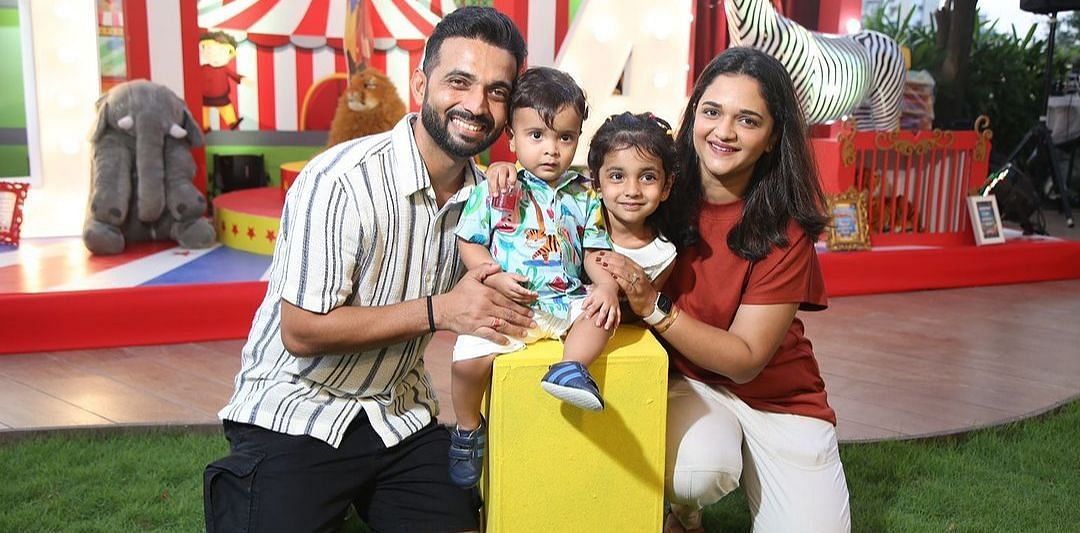 Ajinkya Rahane with his family