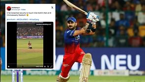 [Watch] Fan reaches pitch to touch Virat Kohli's feet at Chinnaswamy during RCB vs PBKS