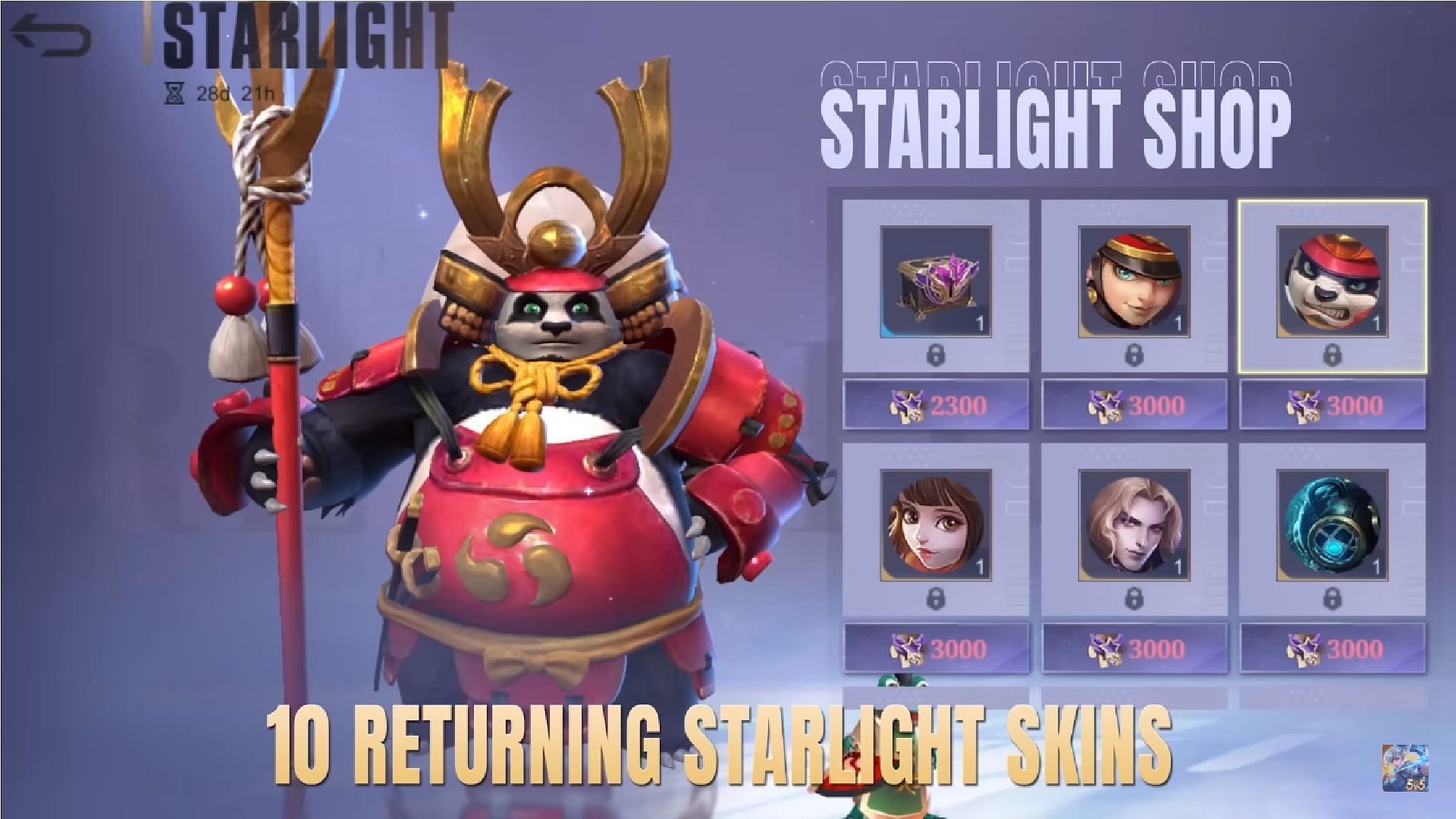 The new pass also brings returning starlight skins (Image via Moonton Games)