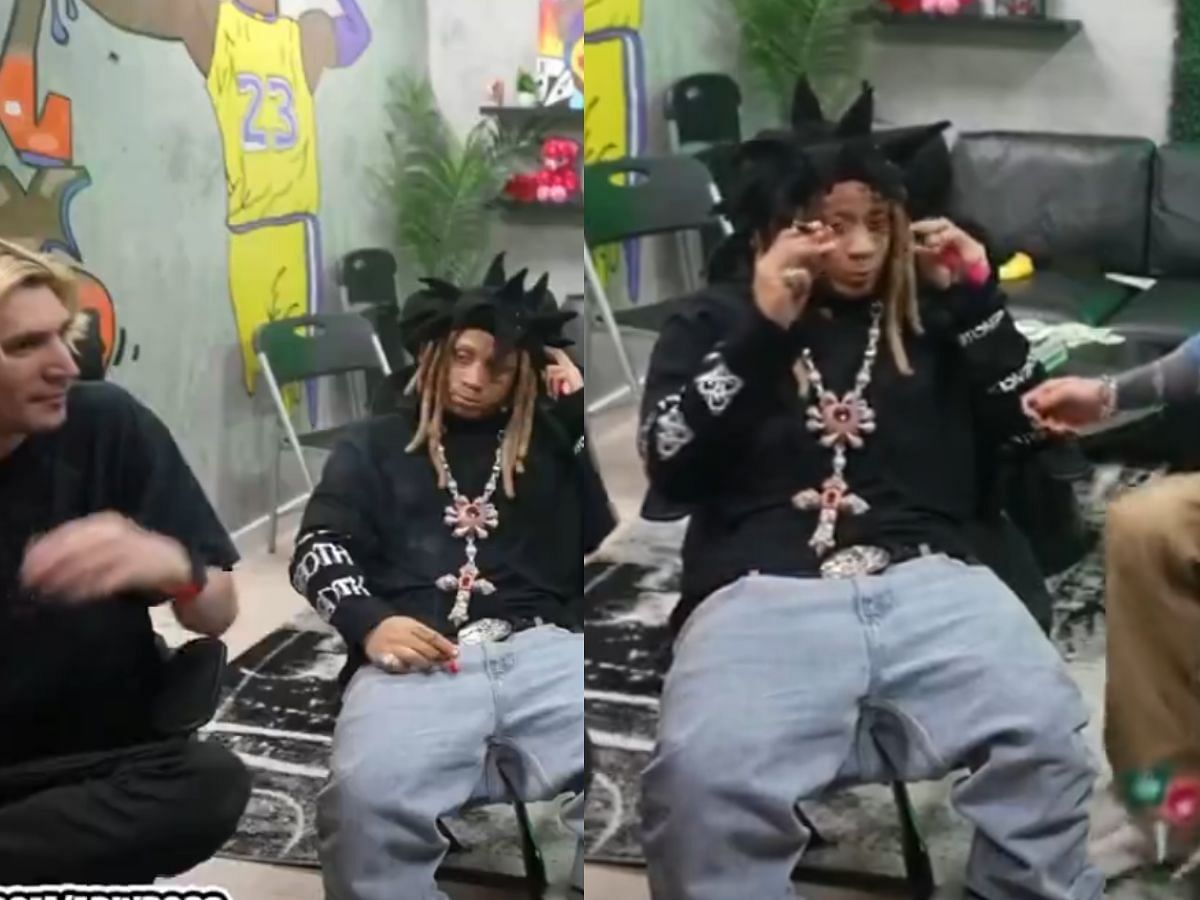Trippie Redd responds to community highlighting his hand gesture during Adin Ross