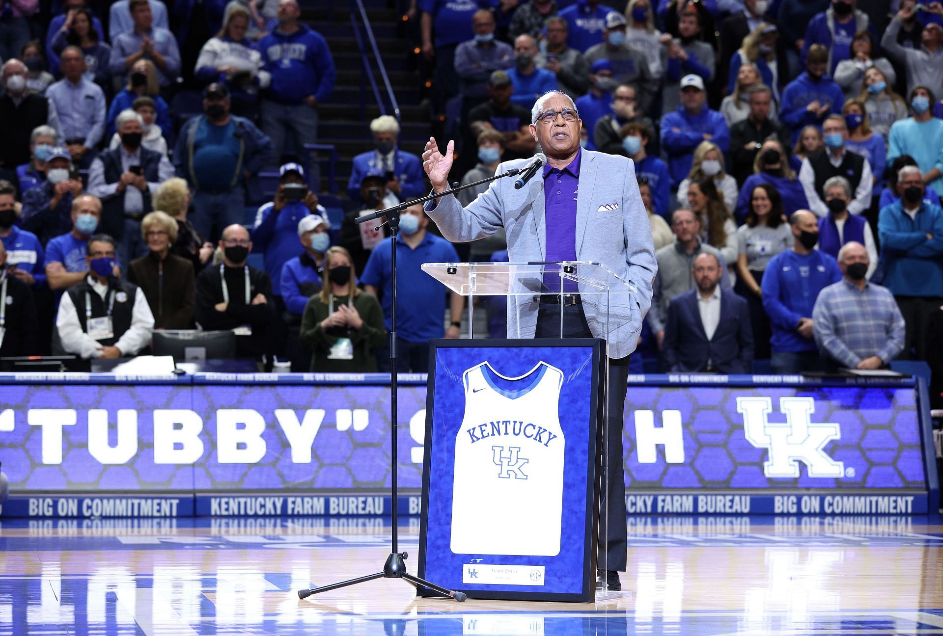 Kentucky honored former coach Tubby Smith with a jersey retirement in 2021. Smith won the 1998 NCAA title at UK.