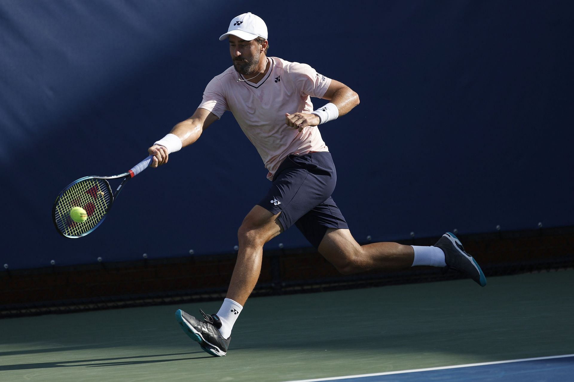 Steve Johnson in action at the 2022 Winston Salem Open