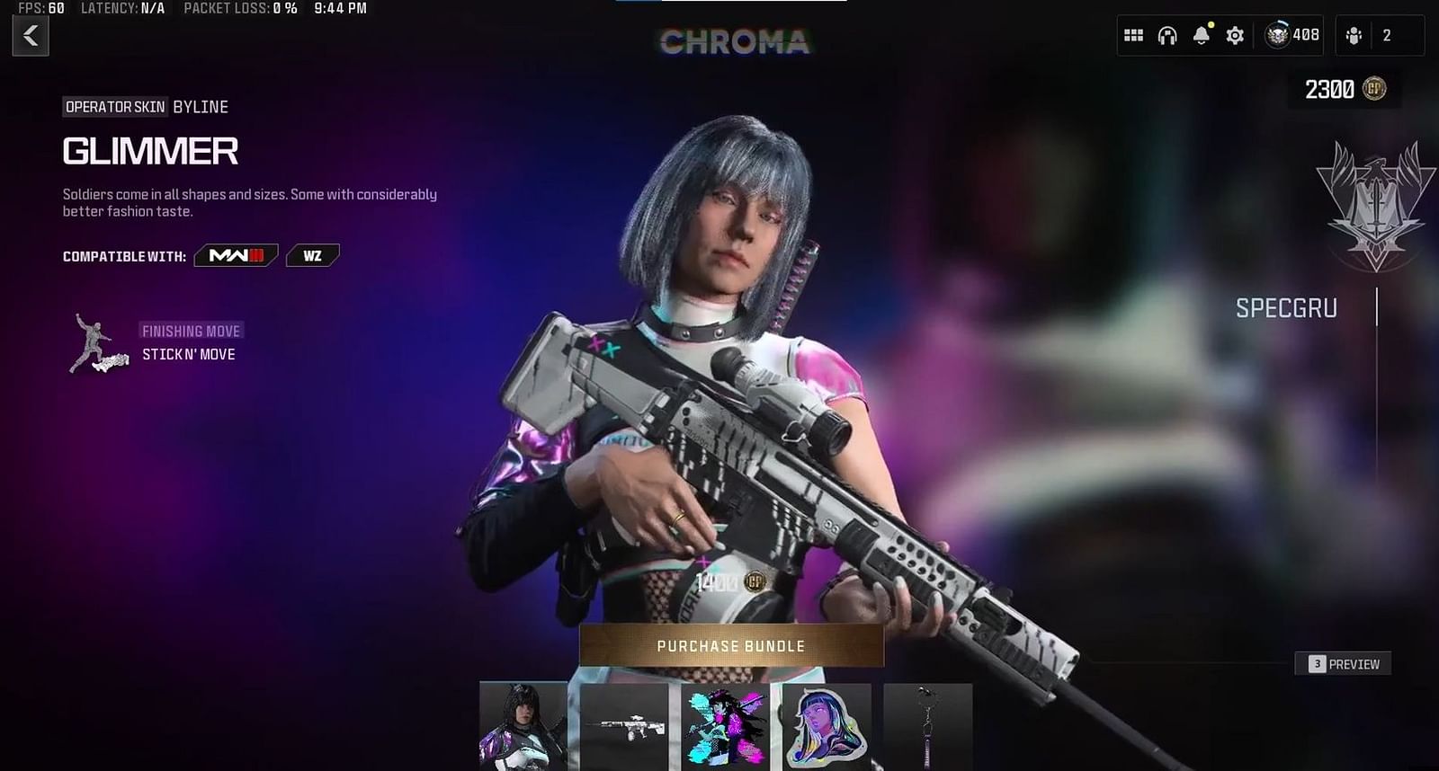 MW3 Chroma Operator skin bundle: Chroma Operator bundle in Modern ...