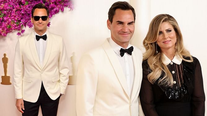 "Putting all the movie stars to shame"; "The biggest star is already there" -Fans react to Roger Federer's Oscars 2024 appearance with wife Mirka