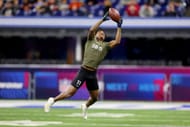 Renardo Green #DB11 of Florida State participates in a drill during the NFL Combine