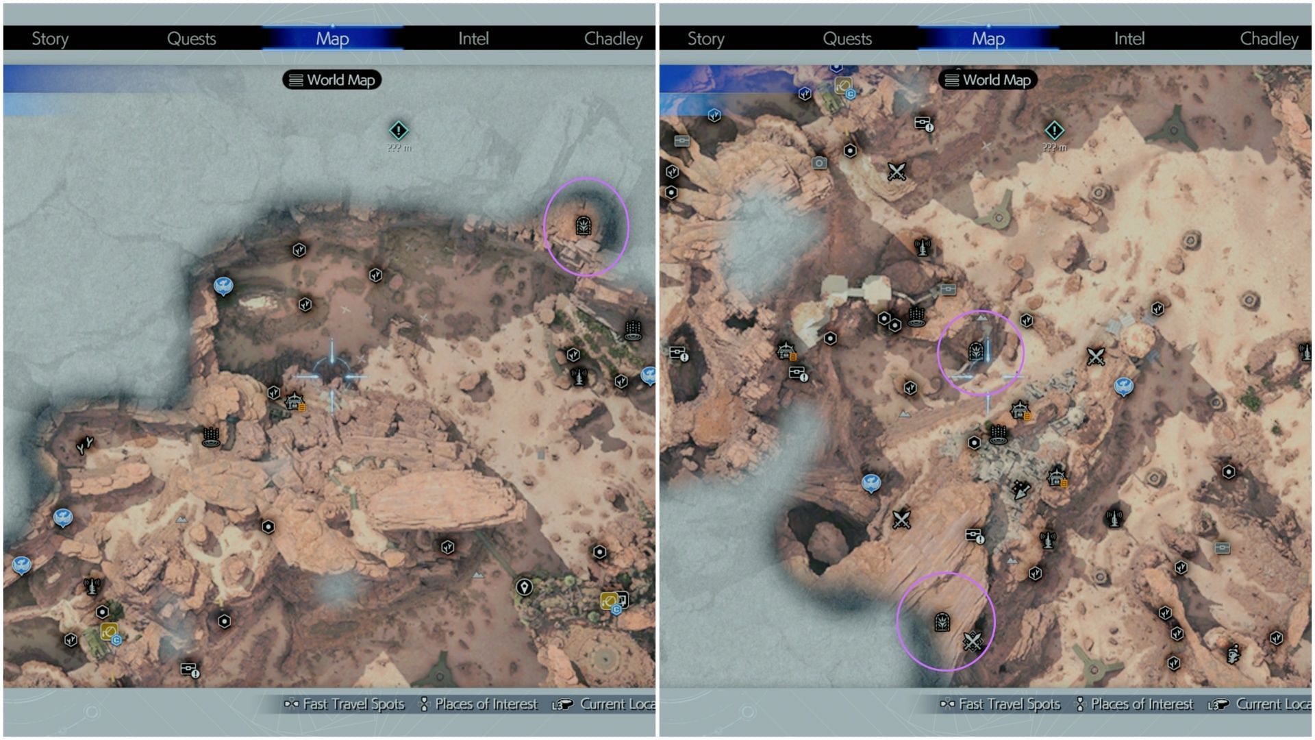 All Divine Intel locations for Bahamut Arisen (Image via Square Enix)