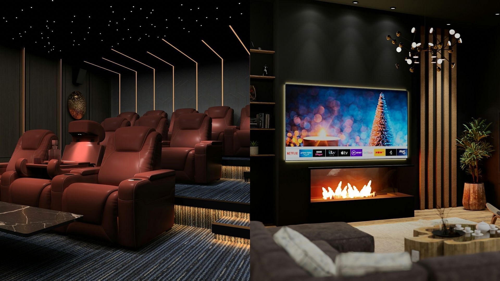 Home theater decor ideas (Image via @mahza_dbrata, @jerry_linsen/ Unsplash)