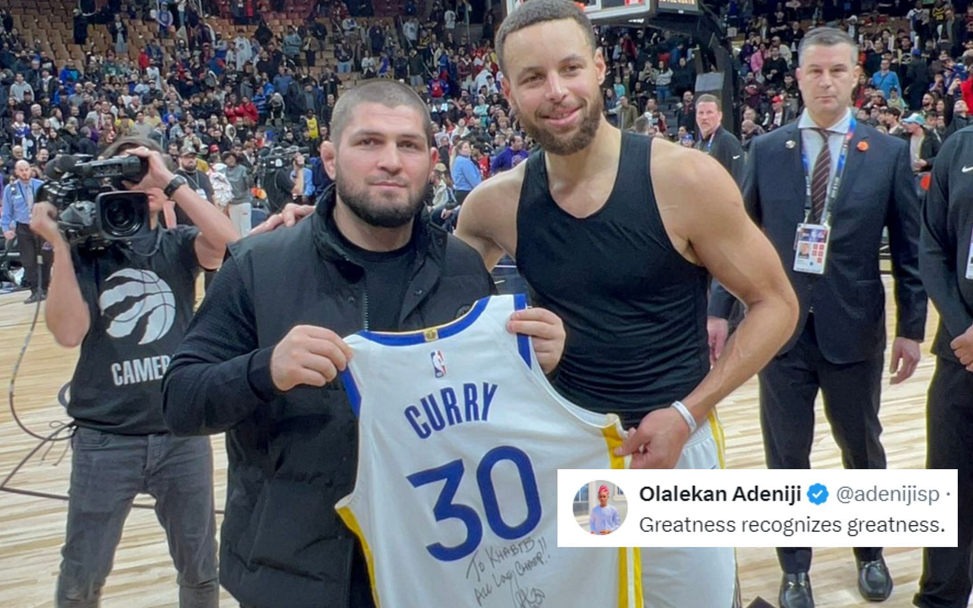 Legends watching legends" - Fans react to Khabib Nurmagomedov praising NBA  star Stephen Curry at the Golden State Warriors vs. Toronto Raptors game