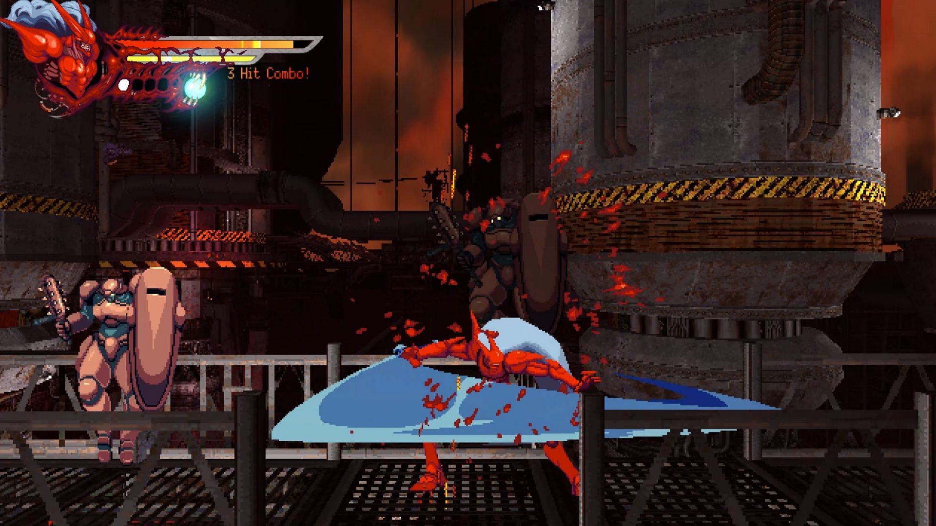 Dive kicks? Wall jumps? Sick sword attacks? This game brings the heat in battle (Image via Ziggurat)