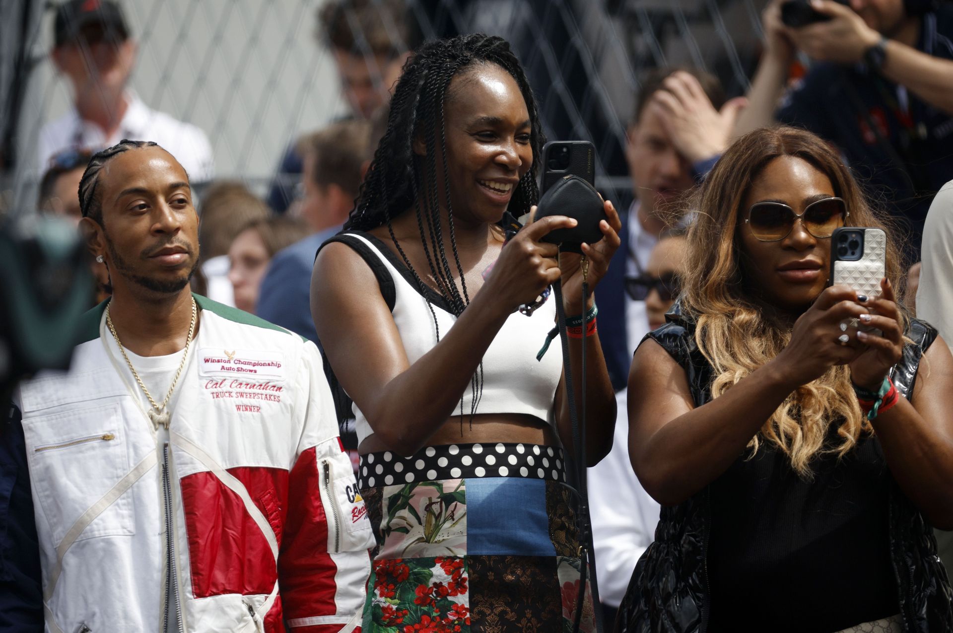 Serena Williams and Venus Williams at the Miami Grand Prix