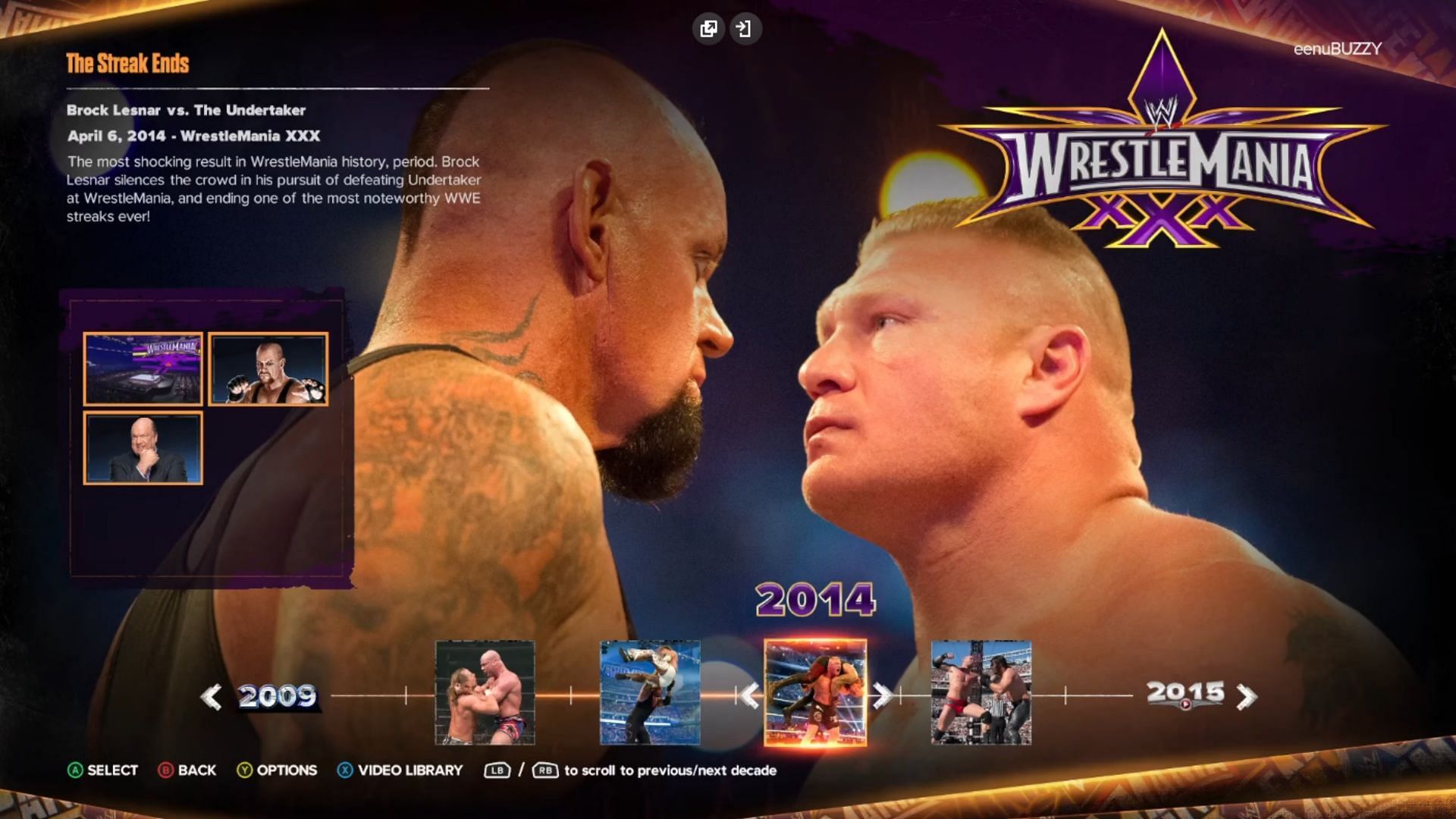 Other than these two Showcase Matches, that&#039;s it for Brock (Image via 2K Games)