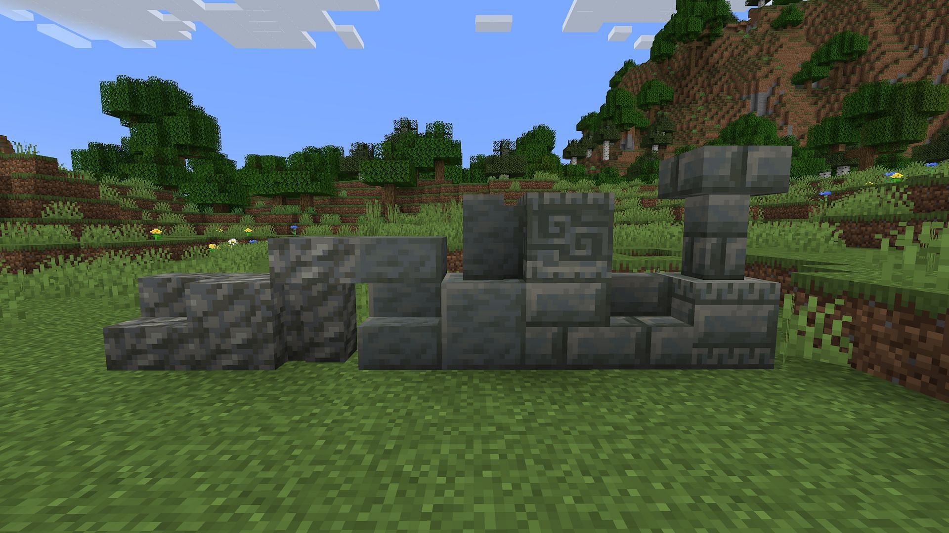 All of the tuff blocks available in 1.21 (Image via Mojang)