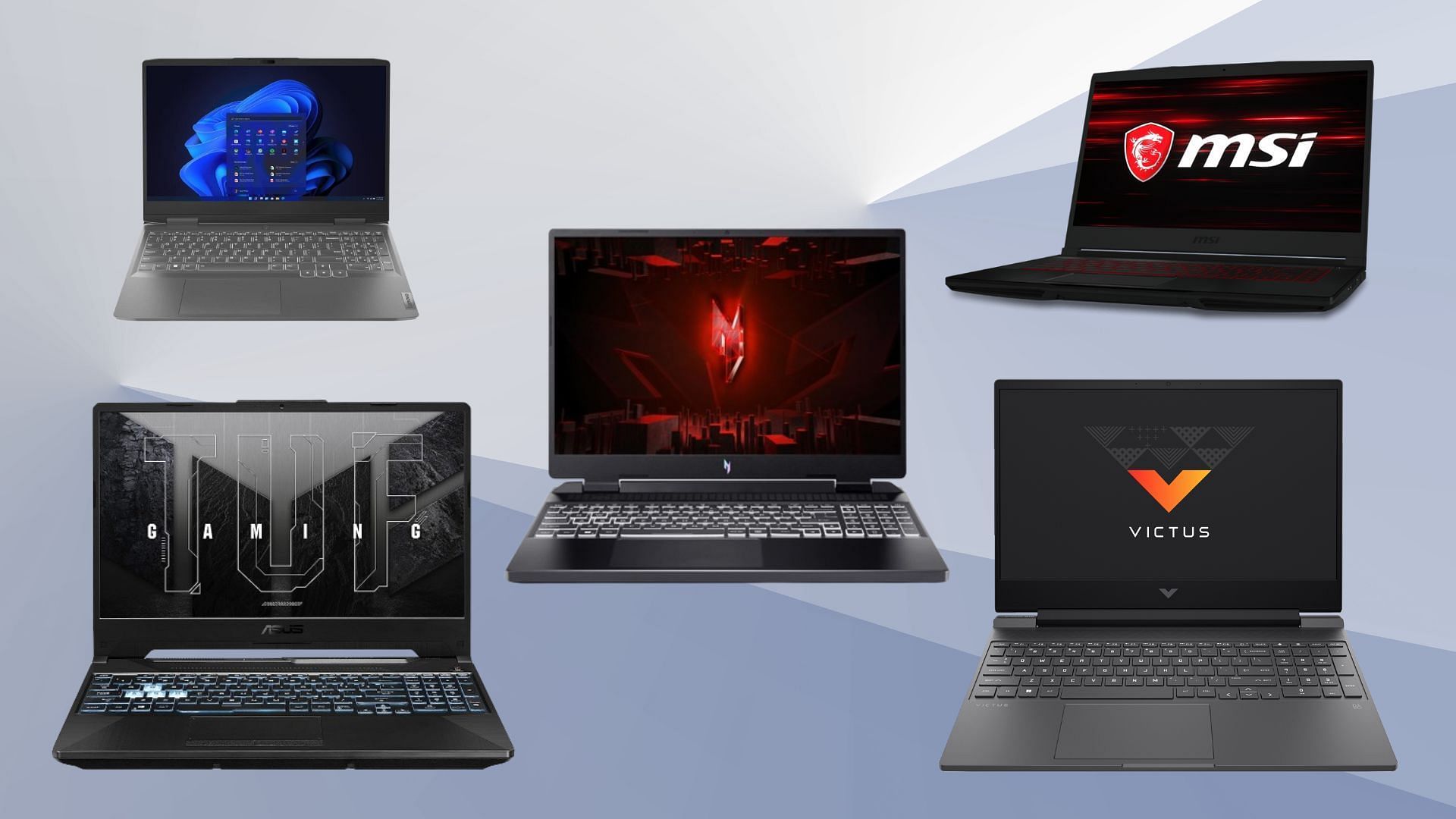 Best gaming laptops for students in 2024 (Image via Asus, MSI, Acer, HP, Lenovo)