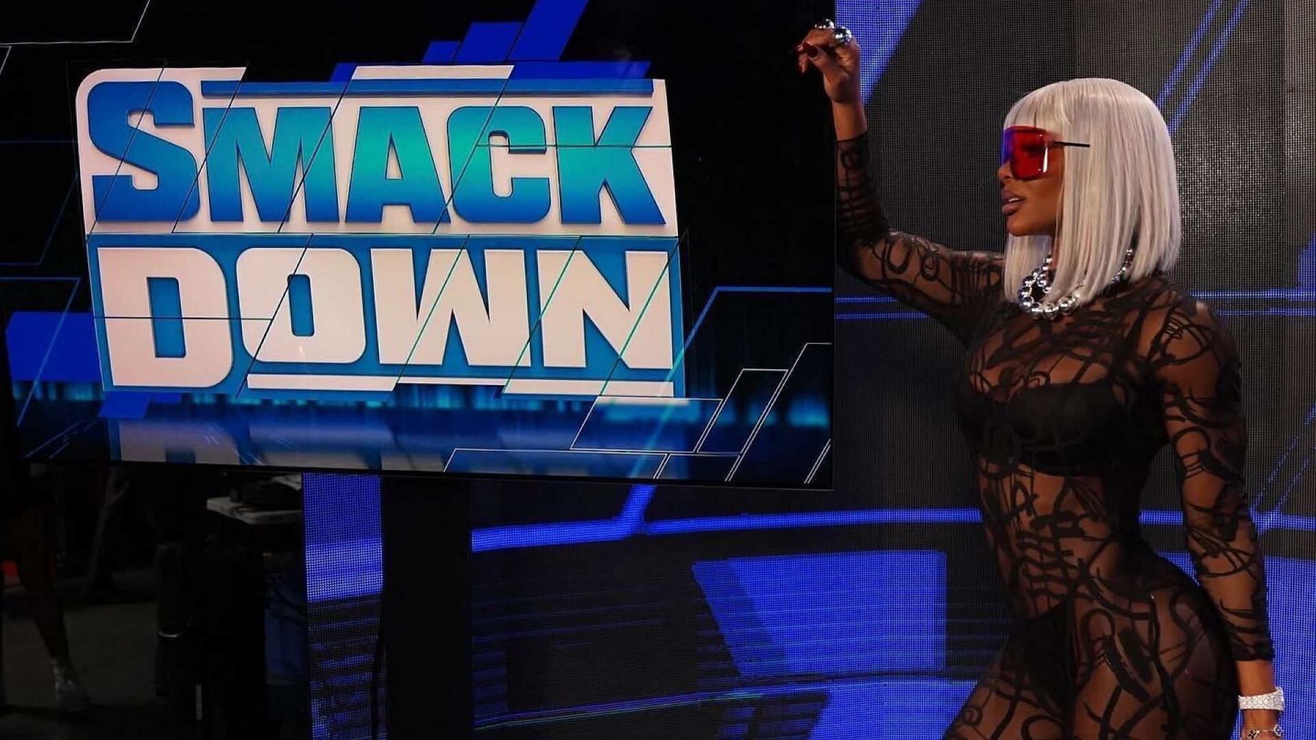 Jade Cargill poses backstage at WWE SmackDown