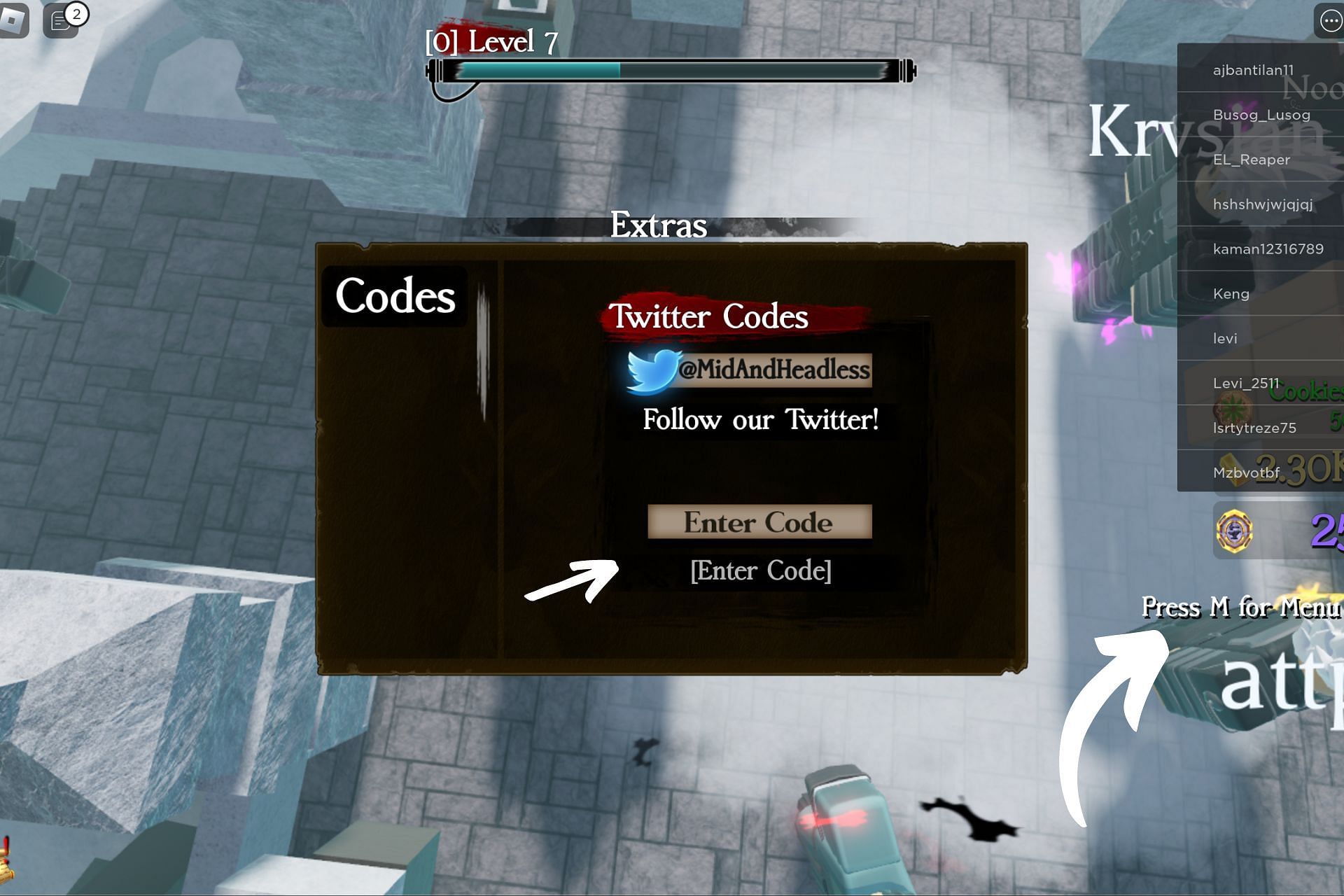 It&#039;s very easy to redeem codes in the game (Image via Roblox)