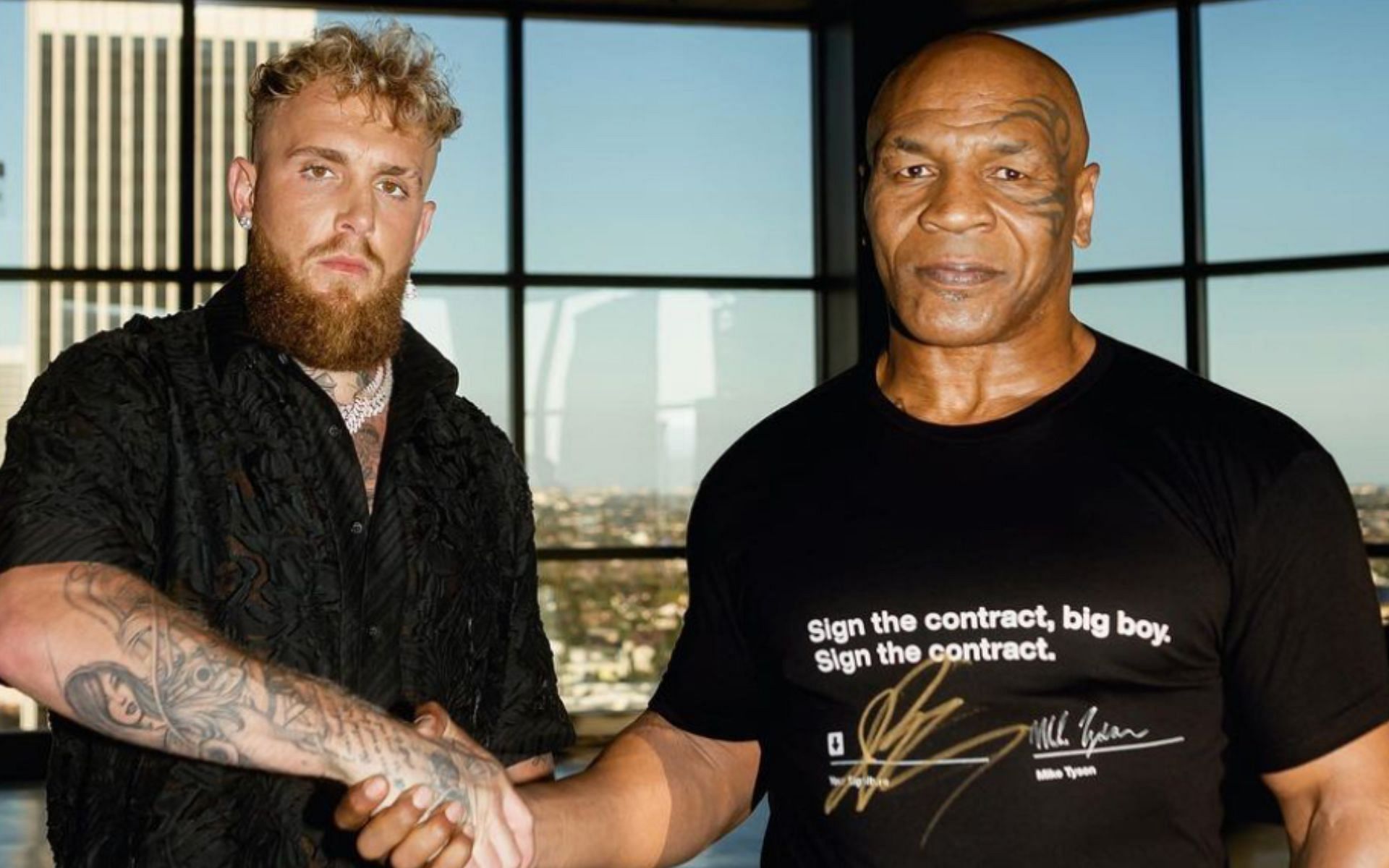 Jake Paul (left) sends a message to Mike Tyson (right) ahead of July 20 bout [Photo Courtesy @jakepaul on Instagram]