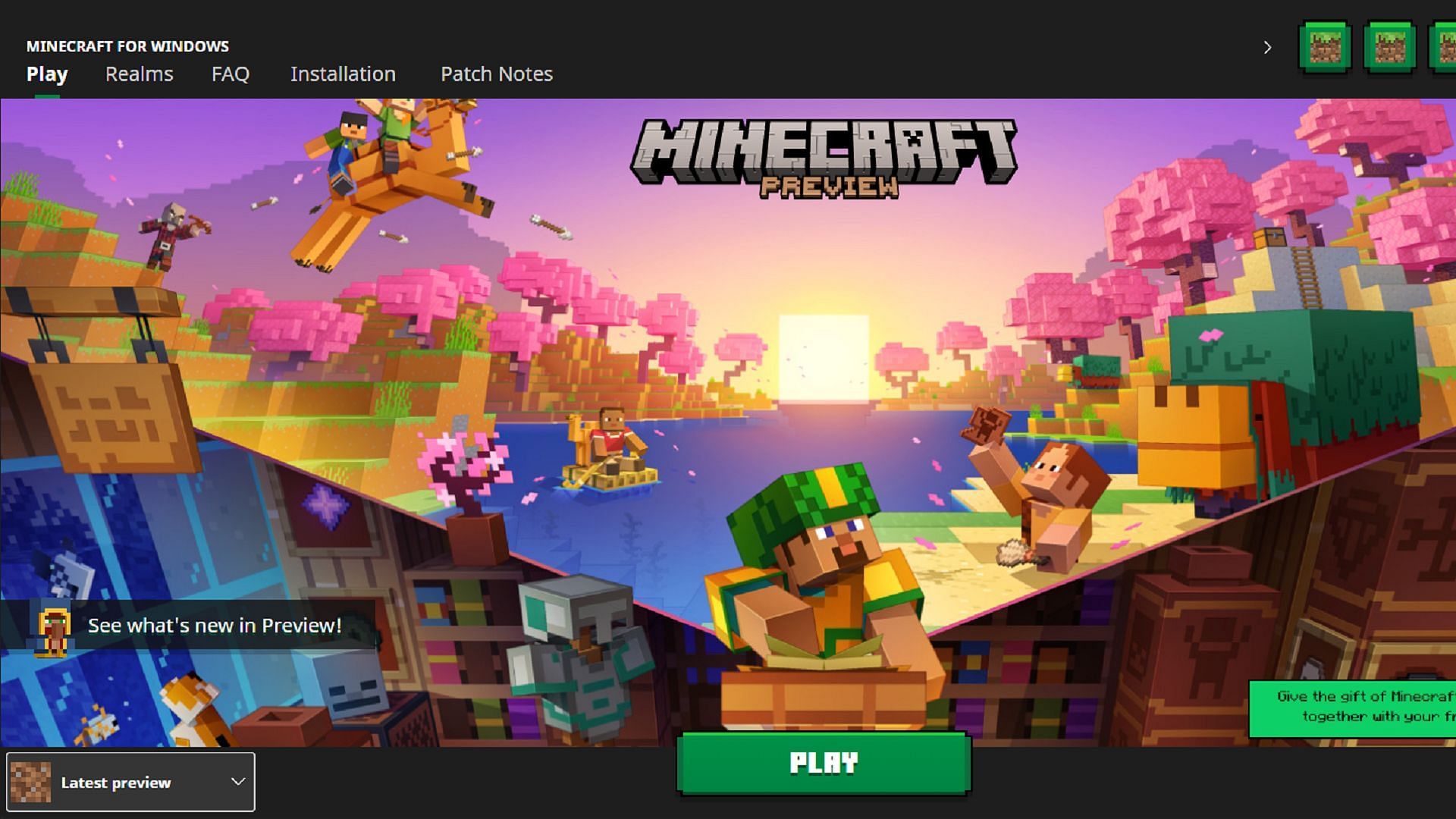 Minecraft Preview installation on Windows is simple, though updating requires a different process (Image via Mojang)