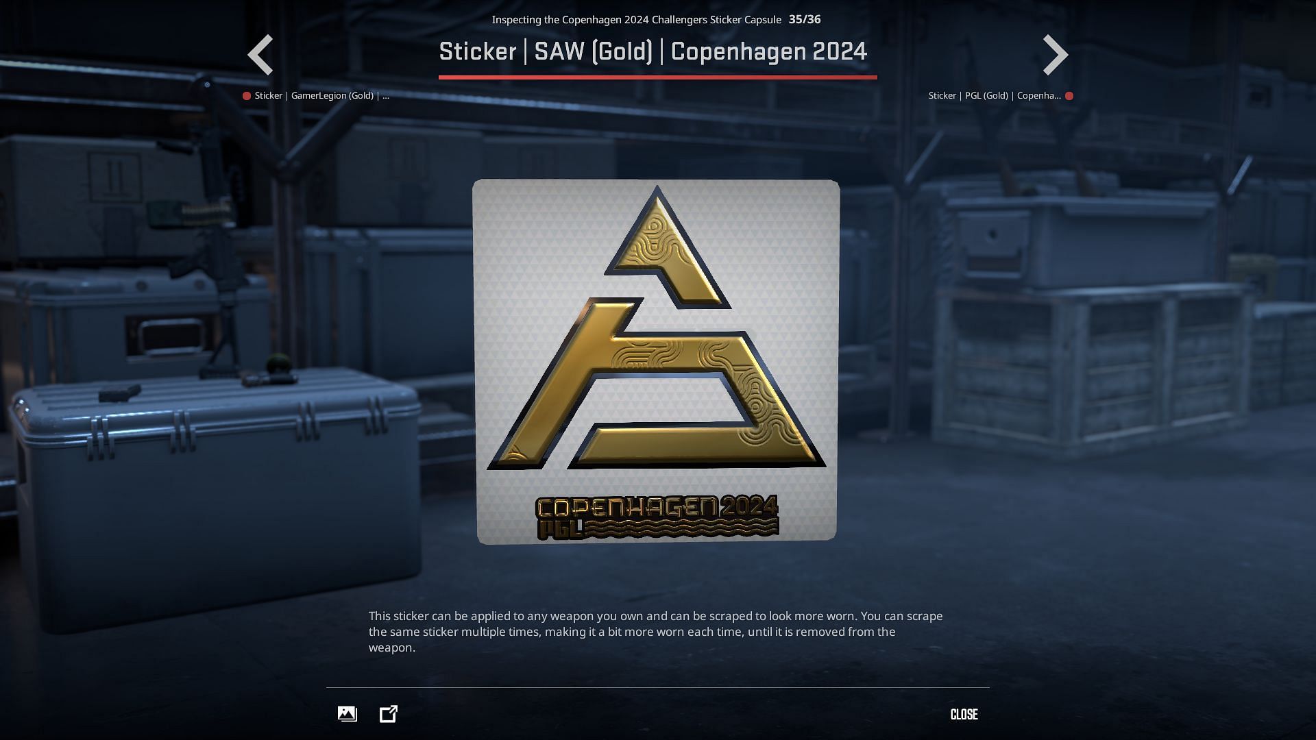 SAW Gold sticker (Image via Valve)