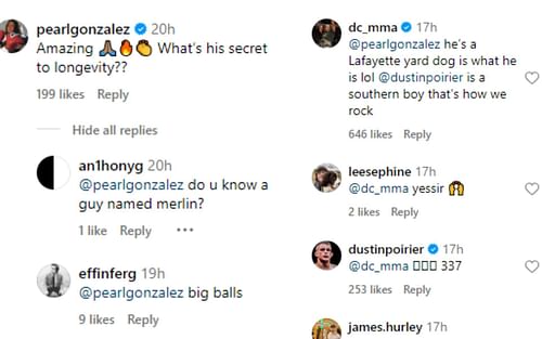 Daniel Cormier and Pearl Gonzalez discuss Dustin Poirier [Image credits: @espnmma on Instagram]